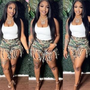 Camo Fringe Shorts